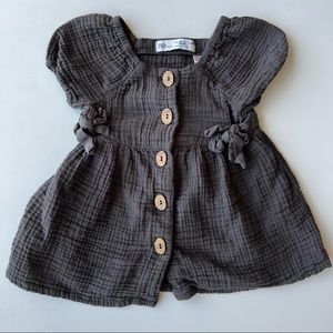 Zara Kids Toddler Baby - Brown Gray Neutral Dress - 9-12m